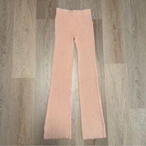 Naked Wardrobe Pink Ribbed Flare Pants - Size Small